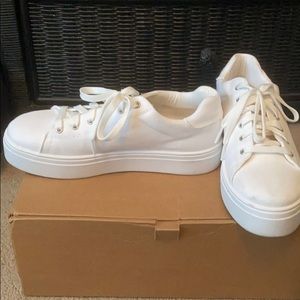 White platform sneakers